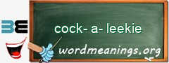 WordMeaning blackboard for cock-a-leekie